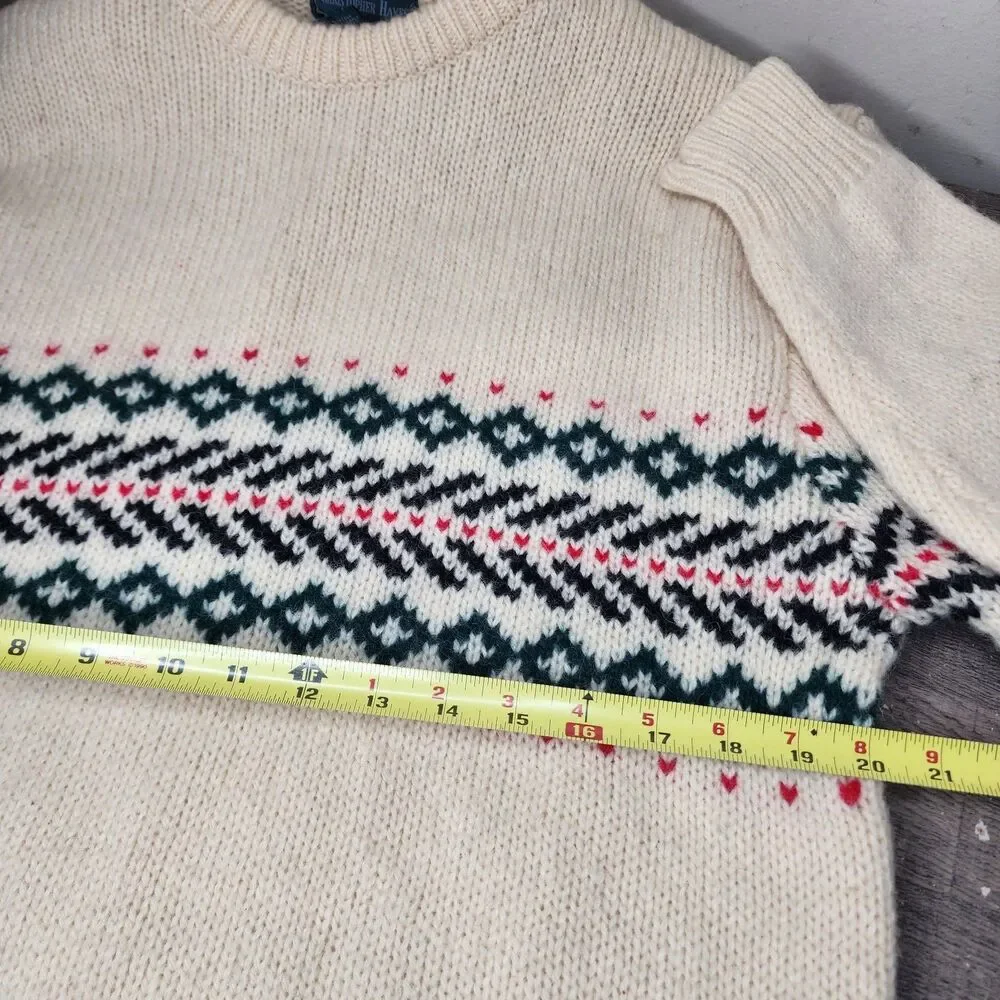 Vtg Christopher Hayes Wool Knit Sweater Fair Isle Nordic Intarsia Mens Large